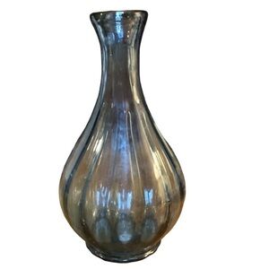 RARE LARGE FENTON SMOKE BLUE GLASS DECANTER VASE